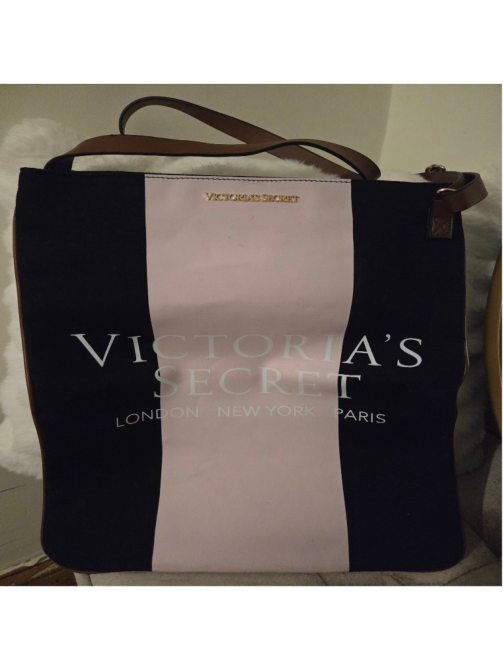 Women's Victoria's Secret Tote Bag One Size Black Pink
